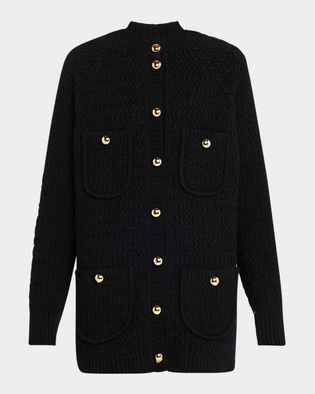 Front Pockets Knit Cardigan